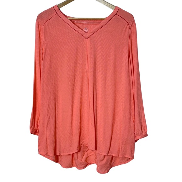 NWOT St Johns Bay Womens Shirt with Lattice Trim Size XL Summer - Picture 4 of 4